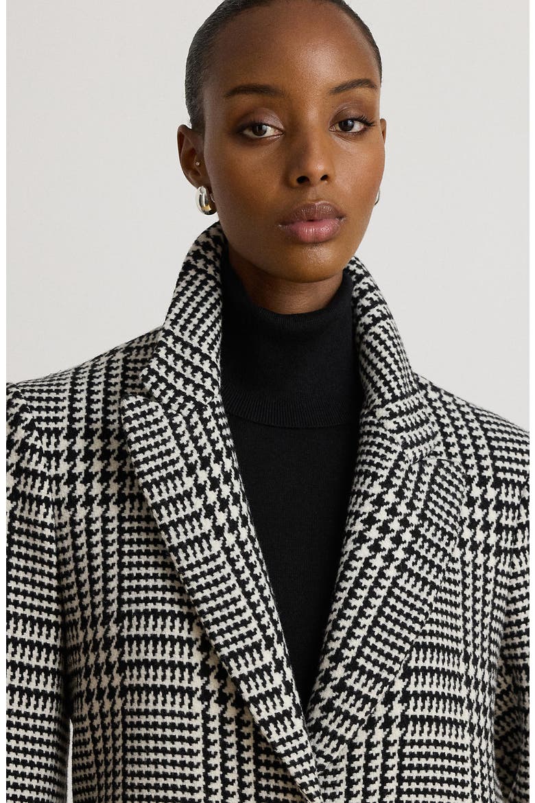 Glen Check Wool Blend Coat, Alternate, color, ENLARGED GLEN CHECK