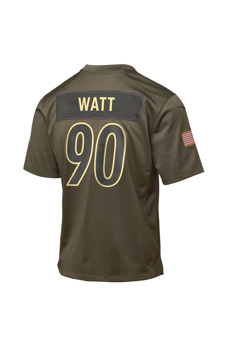 Nike Youth Nike T.J. Watt Olive Pittsburgh Steelers 2025 Salute to Service Game Jersey, Alternate, color, Olive