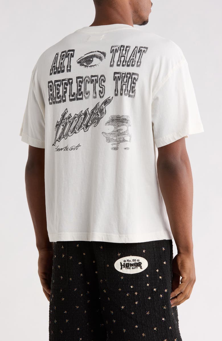 HONOR THE GIFT Art That Reflects Graphic T-Shirt, Alternate, color, Bone