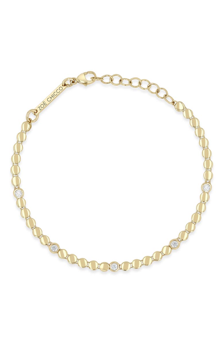 Zoë Chicco 14K Gold Diamond Bezel Disc Link Tennis Bracelet, Alternate, color, 14K Yellow Gold