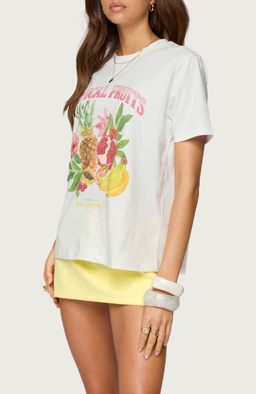 Edikted Tropical Fruits Graphic T-shirt In White