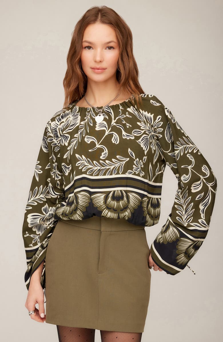 FIFTEEN TWENTY Serafina Floral Print Tie Sleeve Top, Alternate, color, Print