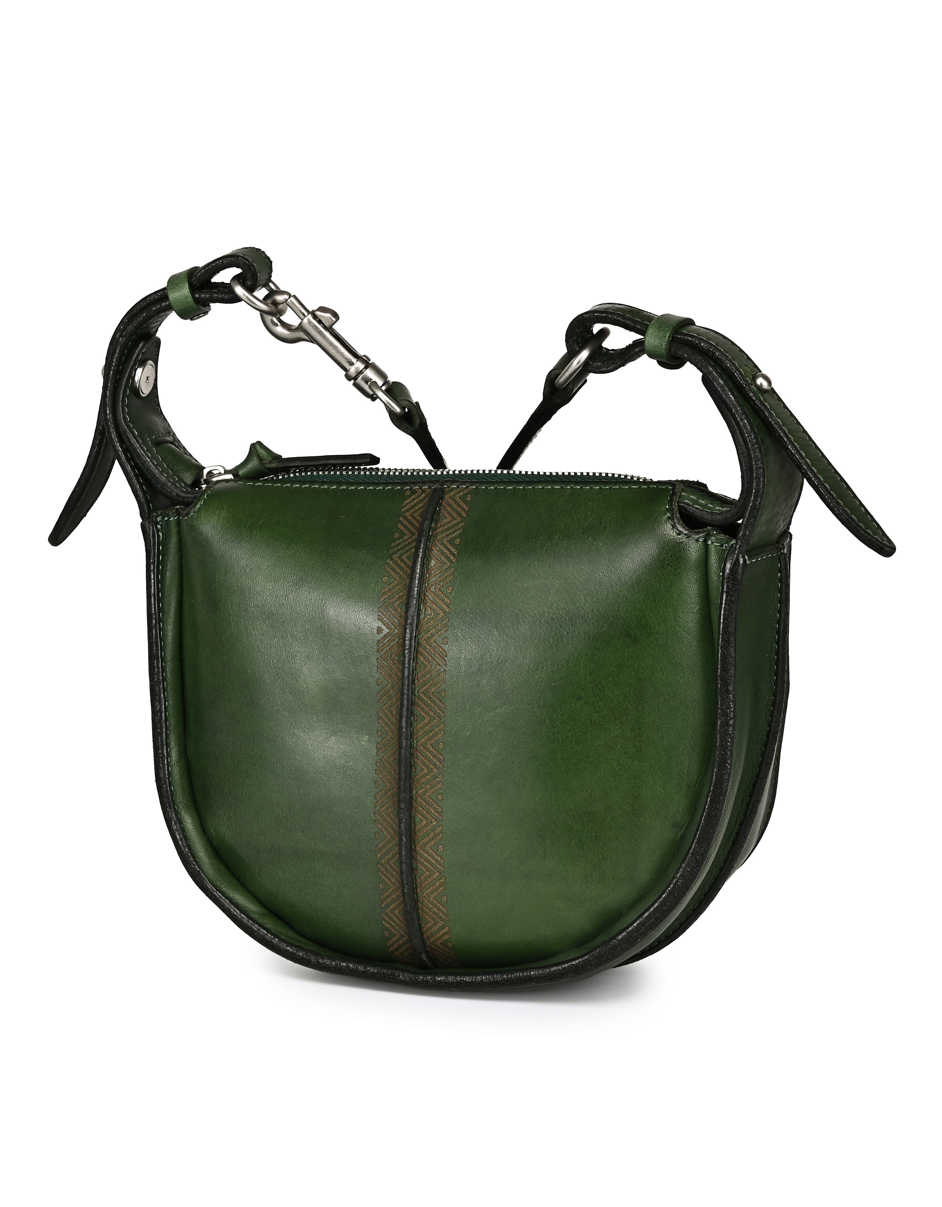Dahlia Genuine Leather Compact Structured Crossbody, Alternate, color, Green