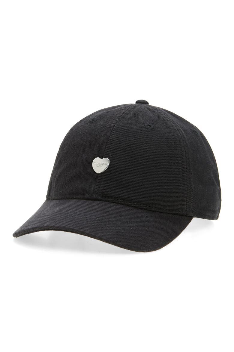 Heart Ball Cap, Main, color, BLACK / SILVER