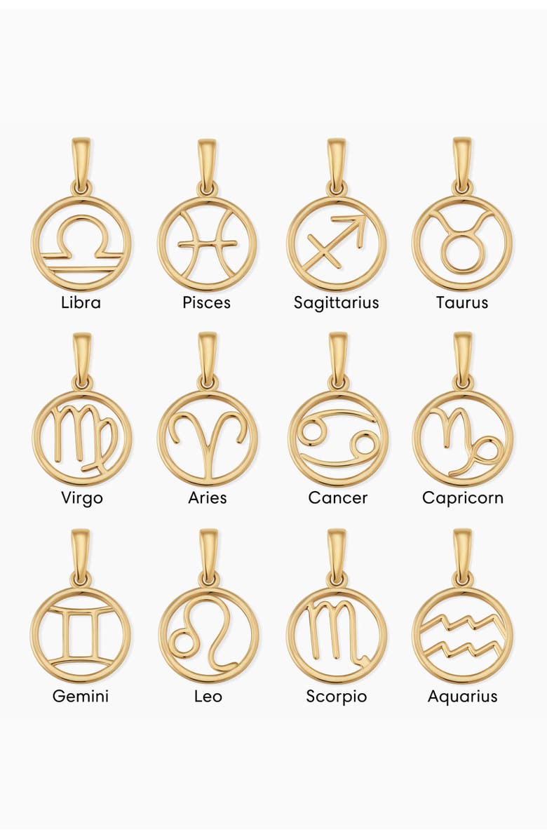 Oradina 14K Yellow Gold Zodiac Pendant Charm, Alternate, color, Yellow Gold - Taurus