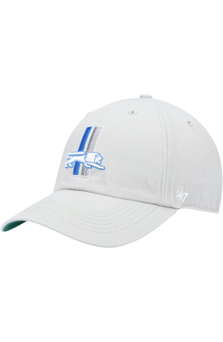 '47 Men's '47 Gray Detroit Lions Legacy Franchise Fitted Hat, Main, color, 