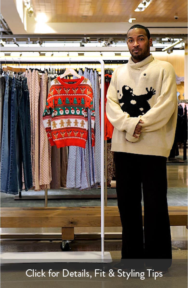 Kids' Christmas Fair Isle Cotton Crewneck Sweater, sales video thumbnail