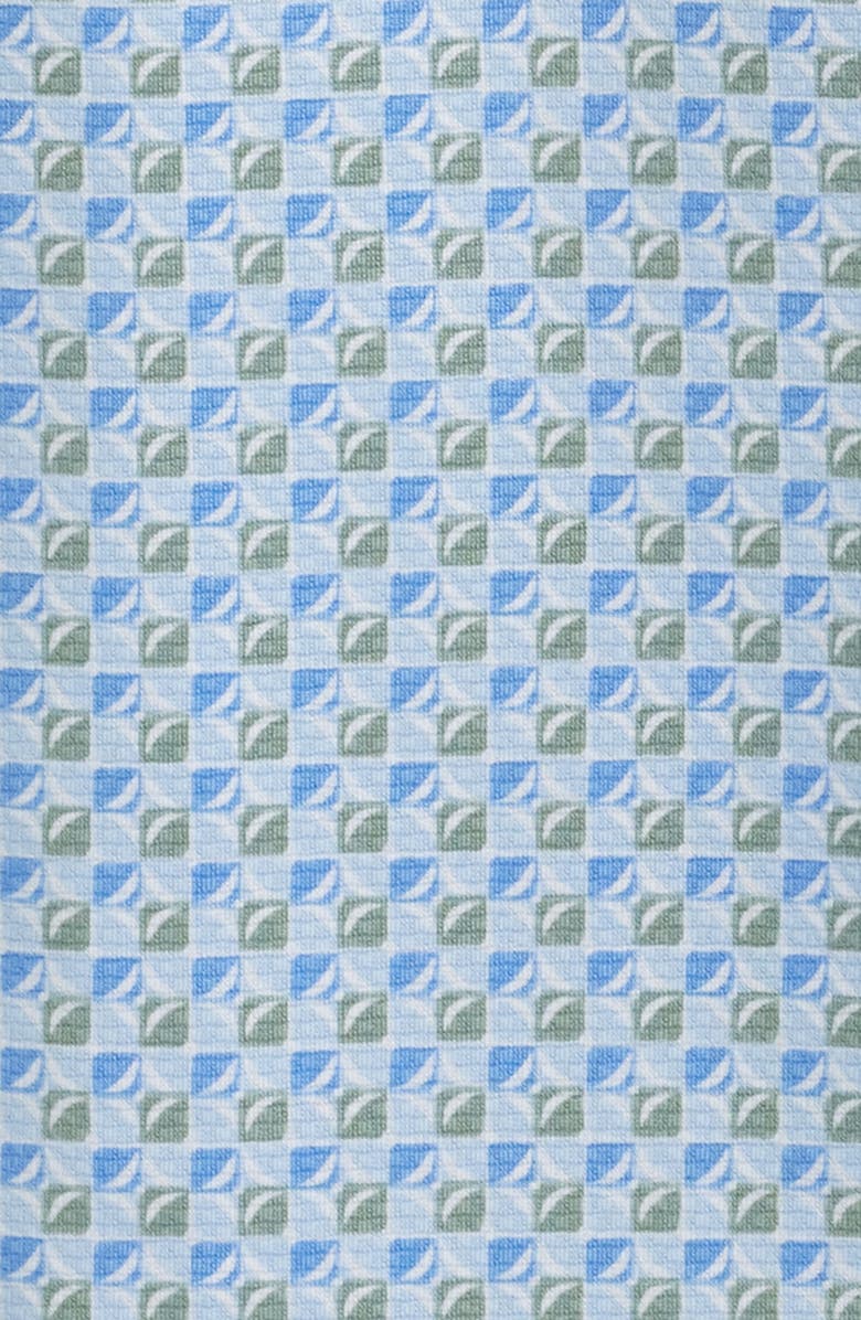 Mizzen+Main Halyard Trim Fit Geo Print Short Sleeve Button-Up Shirt, Alternate, color, Chambray Pinwheel Tile