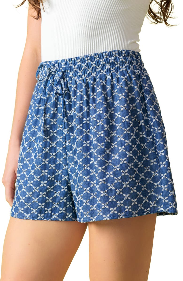 FLYING TOMATO Textured Eyelet Shorts, Alternate, color,