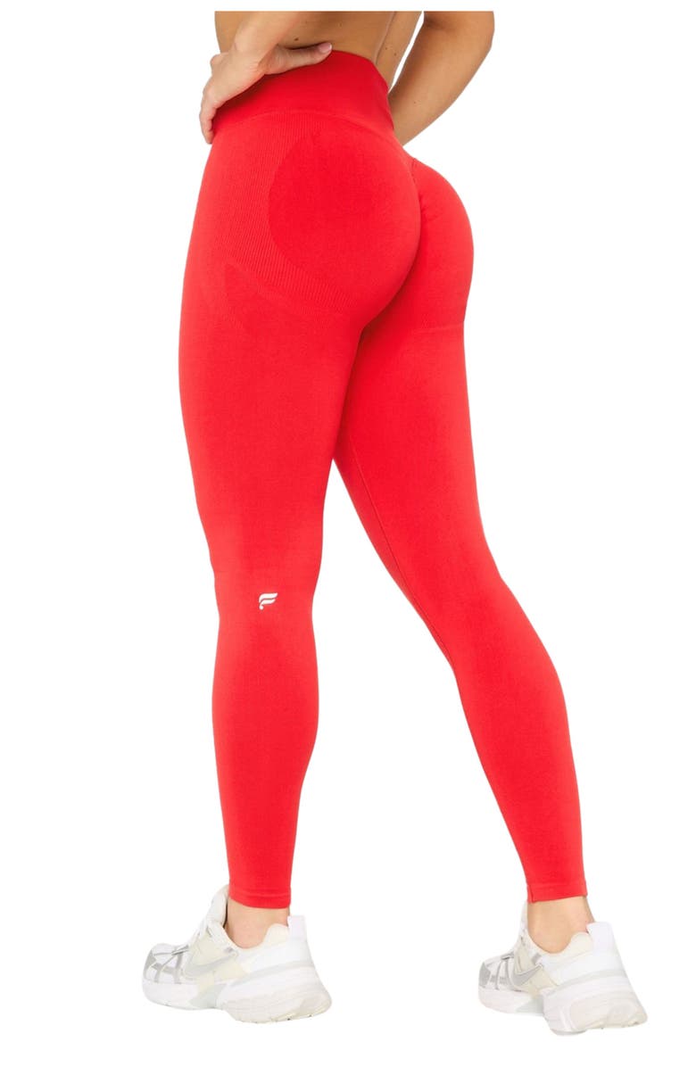 Fabletics Seamless Scrunch High-Waisted Legging, Main, color, Heated Red