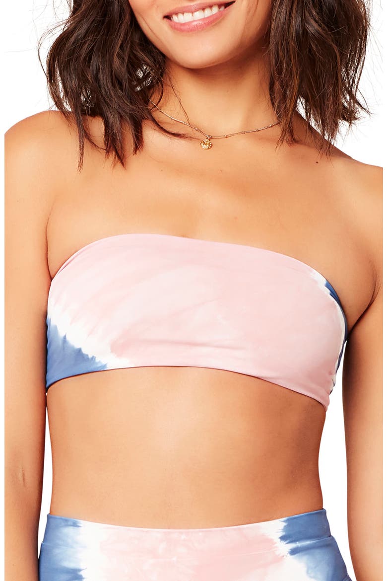 L Space Beach Wave Bandeau Bikini Top, Main, color, AMERICANA