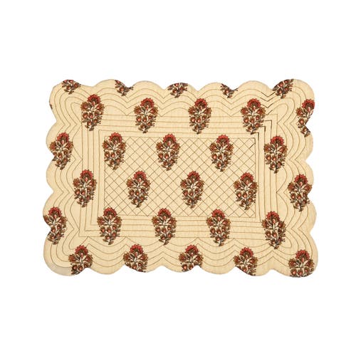 C & F Home C&f Home Dorothy Autumnal Brown Quilted Scalloped Paisley Floral Placemats Set Of 6, 13" X 19" In Brown