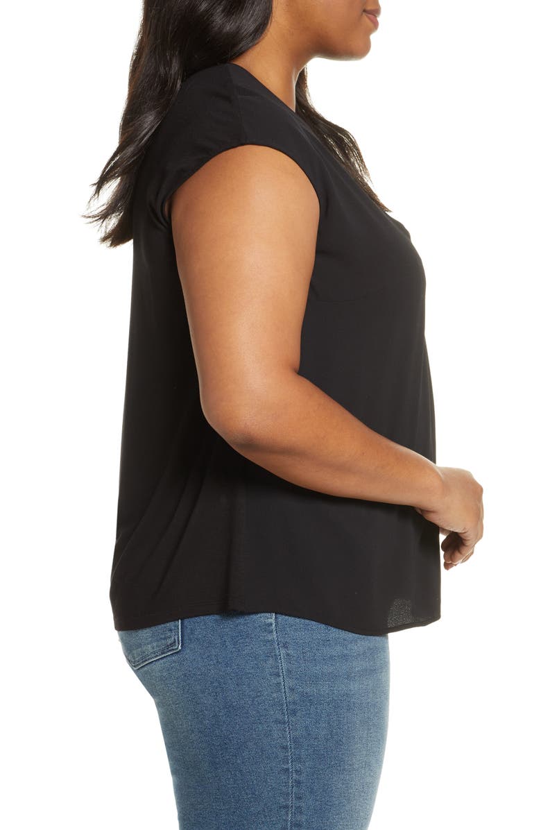 Vince Camuto Mix Media Sleeveless Top, Alternate, color,