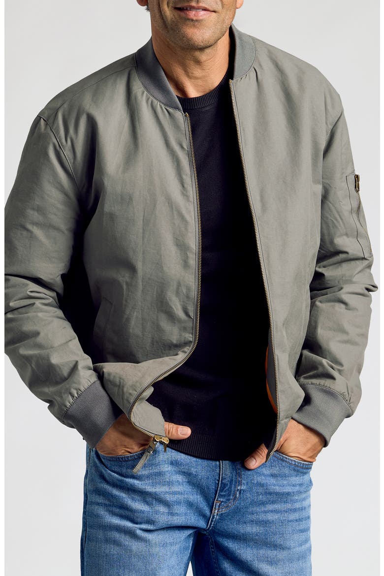 Water Resistant Cotton Blend Bomber Jacket, Main, color, CARBON