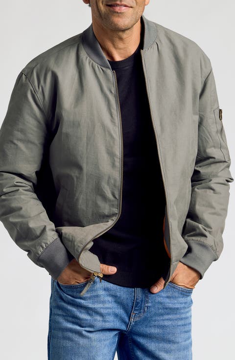Water Resistant Cotton Blend Bomber Jacket