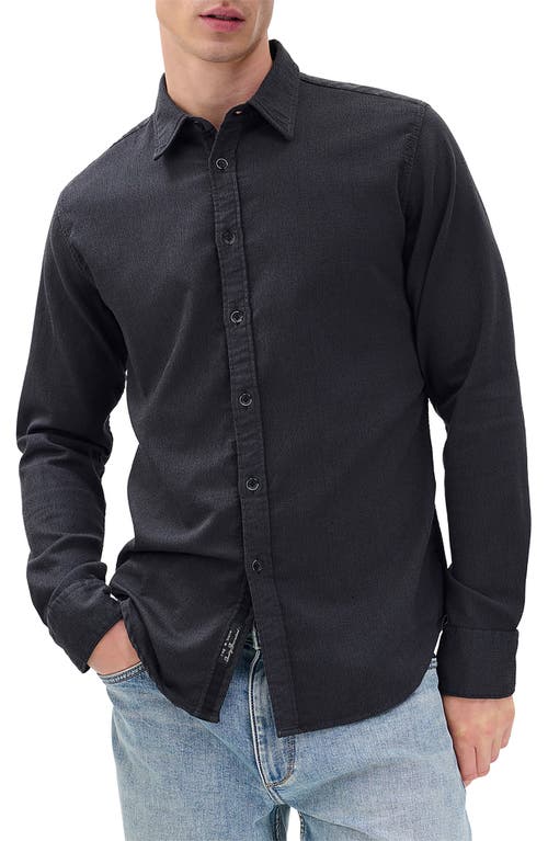Rag & Bone Tomlin Dobby Stretch Button-up Shirt In Black
