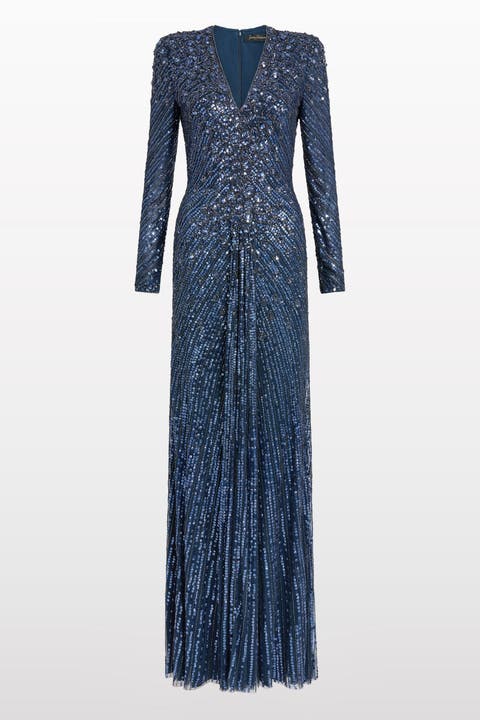 Eve Sequin-Embellished V-neck Dress