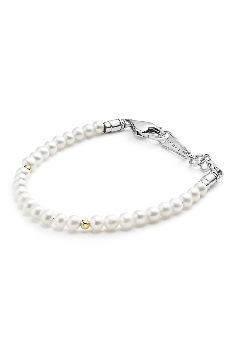 Kids' Cultured Pearl Bracelet, Main, color, PEARL