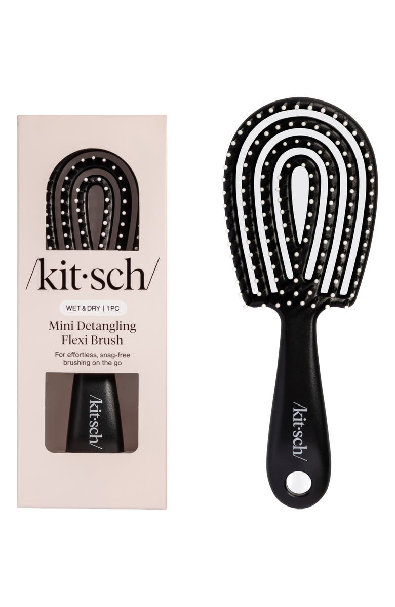 Kitsch Mini Detangling Flexi Brush, Main, color, Black