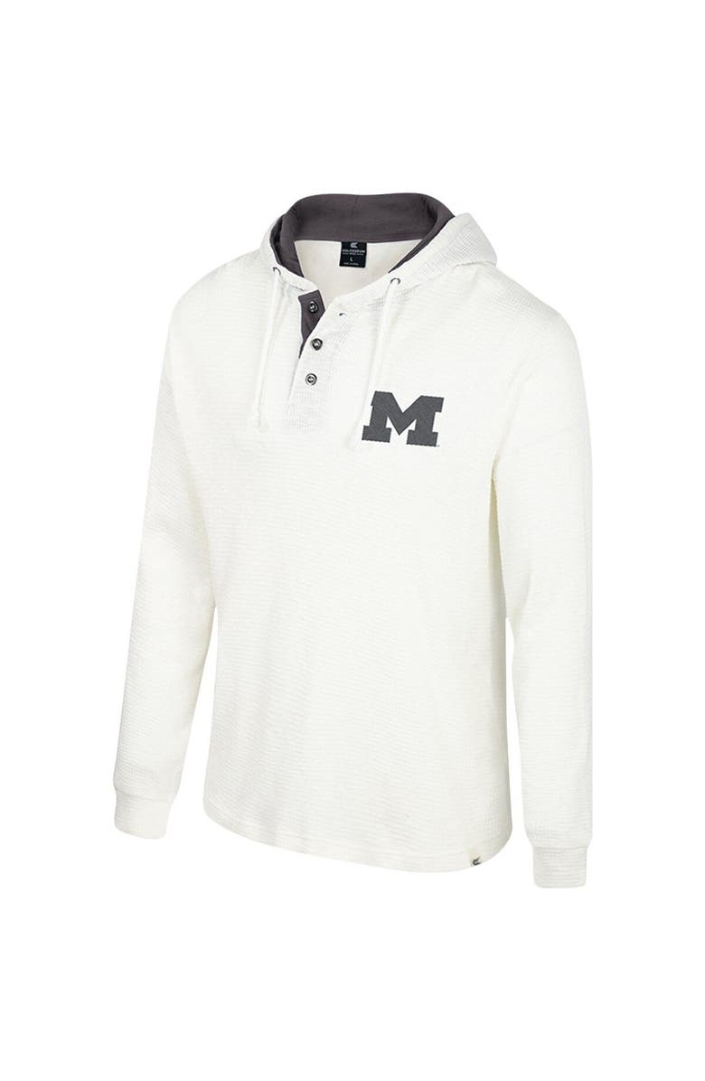 COLOSSEUM Men's Colosseum White Michigan Wolverines Affirmative Thermal Hoodie Long Sleeve T-Shirt, Alternate, color, 