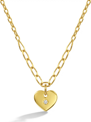 In Season Jewelry 14k Heart Pendant CZ Girls Necklace