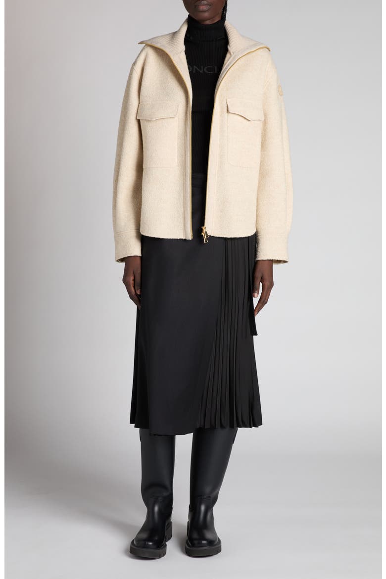 Wool Blend Bouclé Shirt Jacket, Alternate, color, SOFT BEIGE