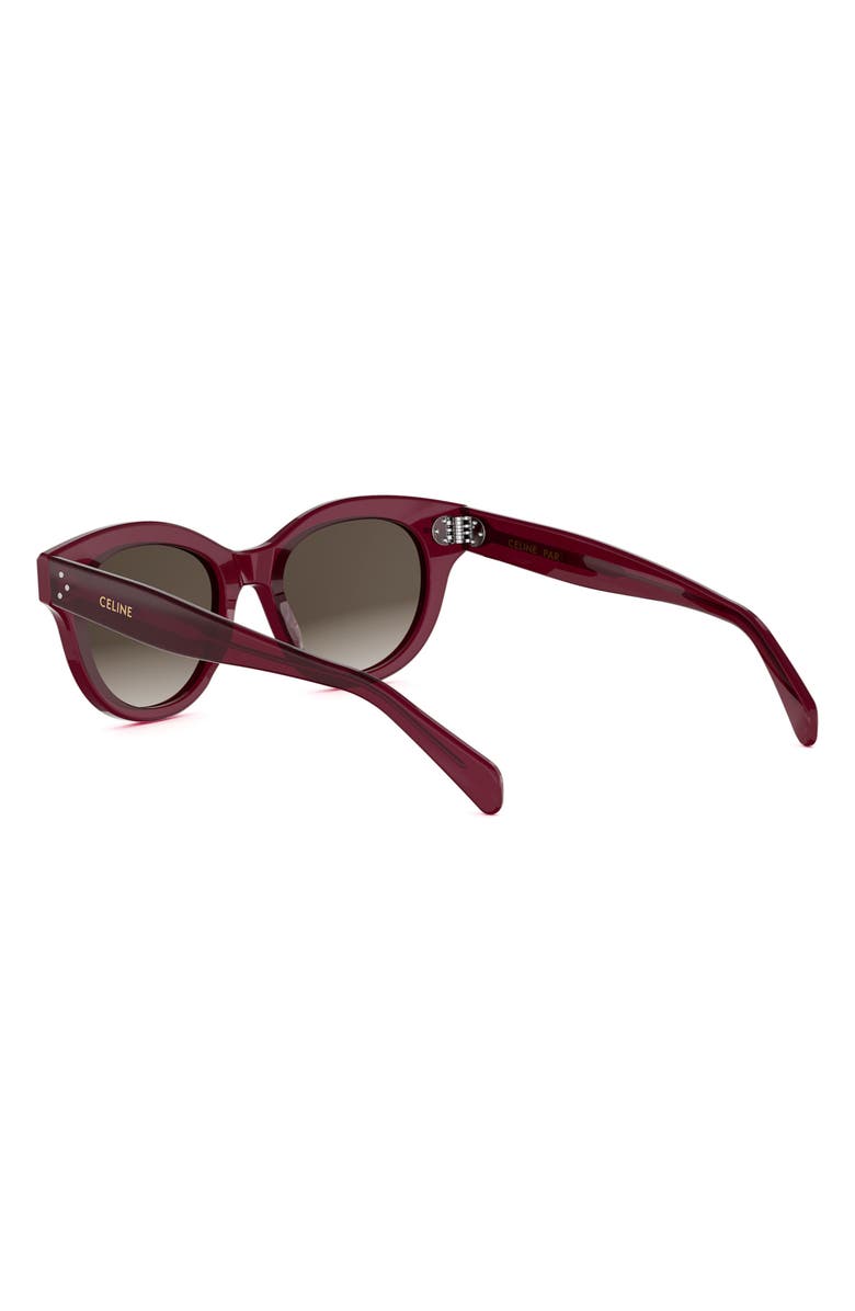 CELINE 3 Dots 51mm Round Sunglasses, Alternate, color, Shiny Bordeaux / Brown