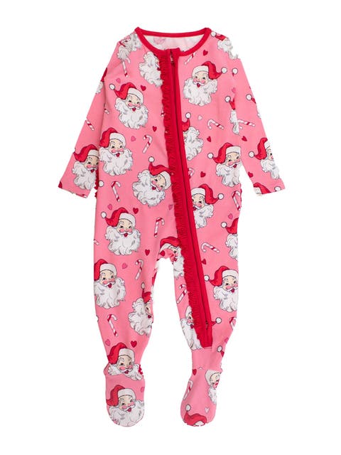 Baby Girls Modal Blend Ruffle One Piece Footie Pajamas