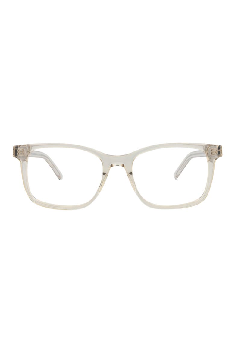 53mm Square Optical Glasses, Main, color, BEIGE BEIGE TRANSPARENT