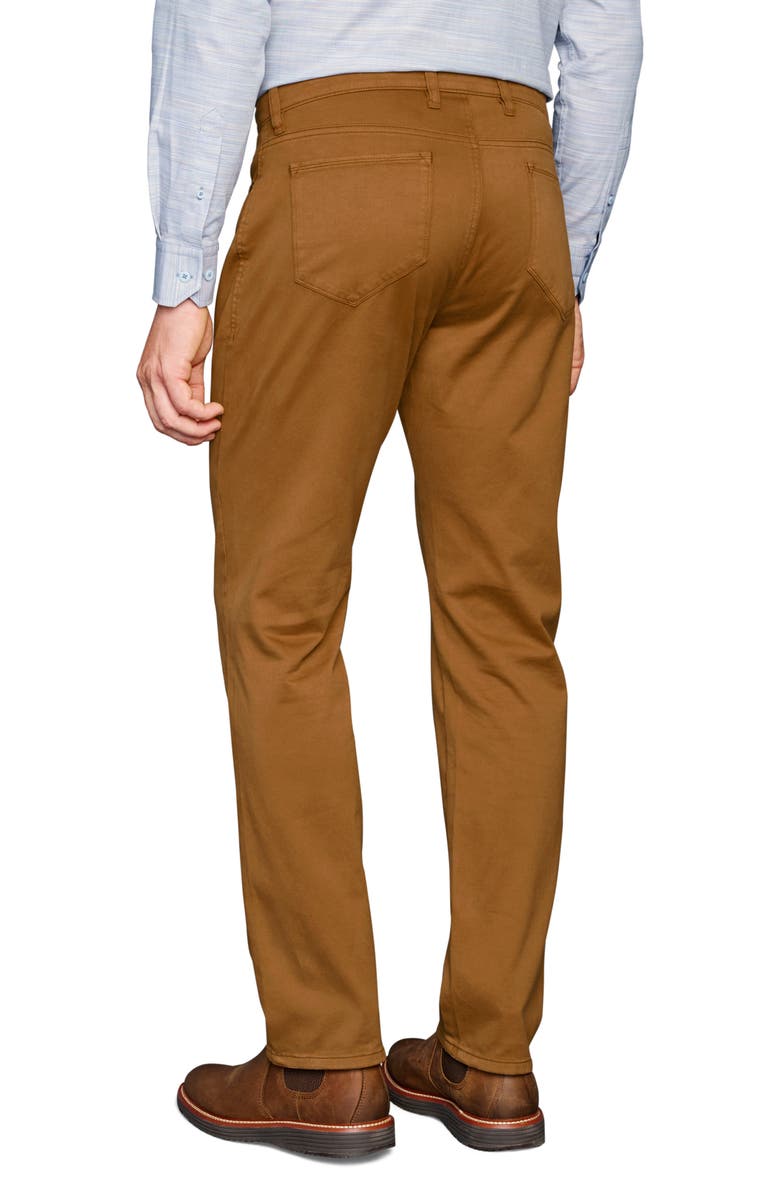 Johnston & Murphy Straight Leg Stretch Pima Cotton Pants, Alternate, color, Camel