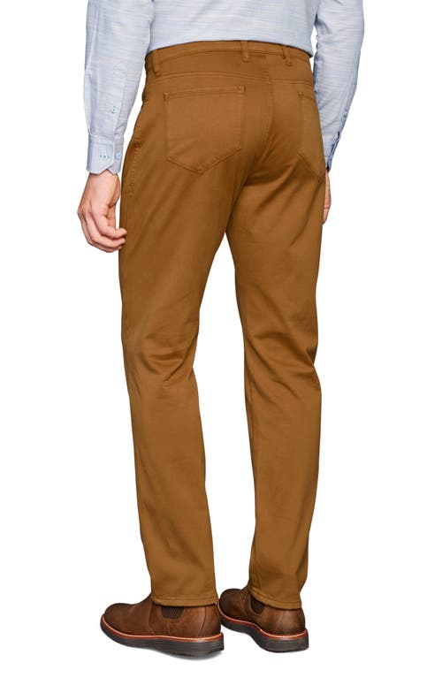 Johnston & Murphy Straight Leg Stretch Pima Cotton Pants In Camel