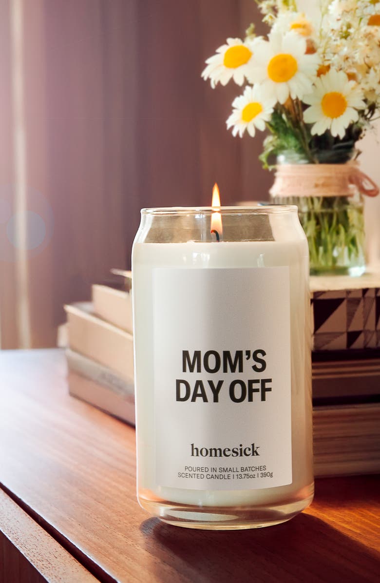 homesick Mom's Day Off Scented Candle, Alternate, color, White