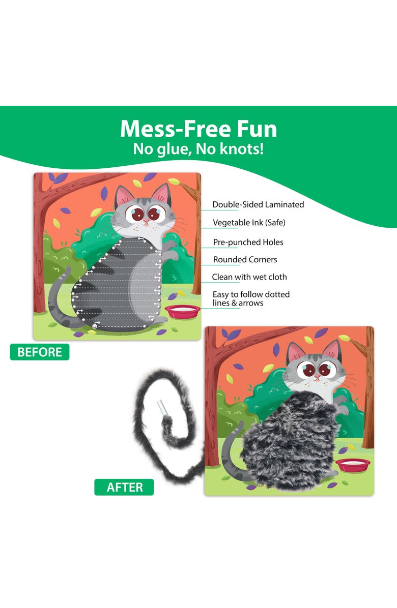 Chalk & Chuckles Lace Art Furry Animals Craft Activity, Alternate, color, NO COLOR