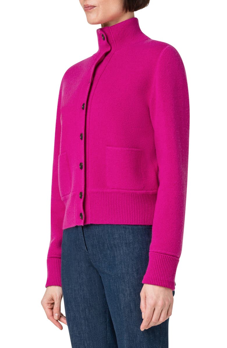 Akris Stand Collar Cashmere Cardigan, Alternate, color,