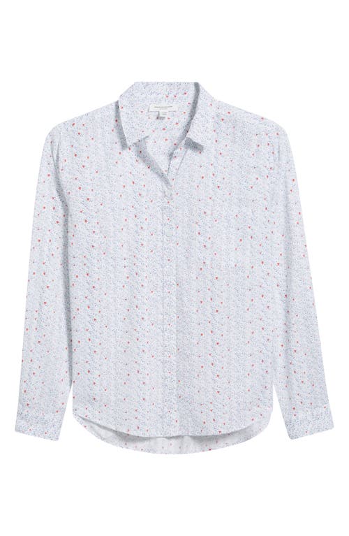 BEACHLUNCHLOUNGE BEACHLUNCHLOUNGE KAROLEE HEART PRINT COTTON BUTTON-UP SHIRT