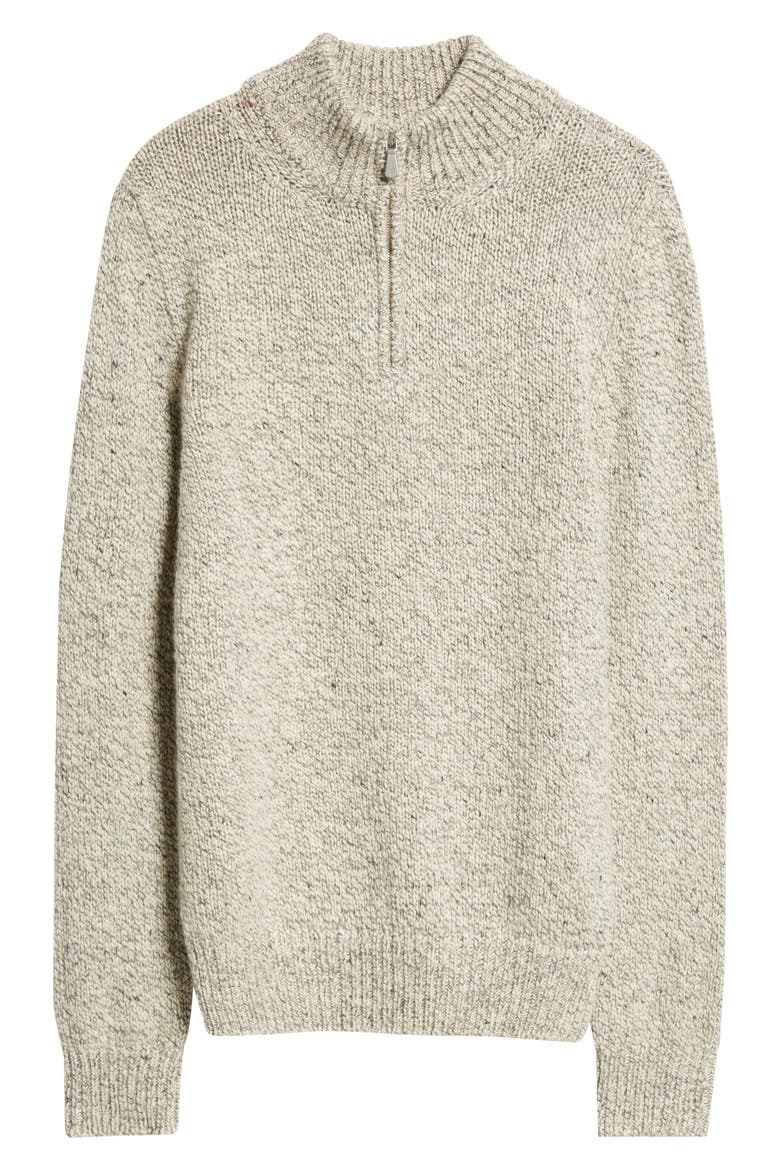 Donegal Cashmere Half Zip Pullover Sweater, Alternate, color, LIGHT GRAY MELANGE