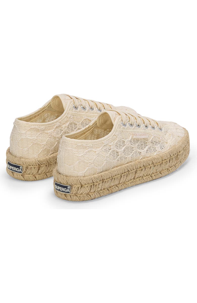 Superga 2740 Platform Crochet Rope, Alternate, color, White Avorio Natural