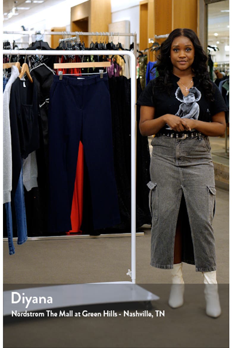 Flat Front Crop Straight Leg Trousers video