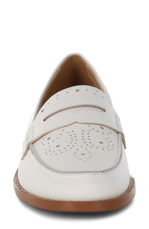 Rag & Co Women's Clotilda Perforated Low Heel Loafers In Off White In Off White