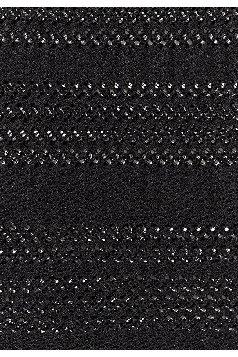 Scallop Crochet Cover Up Dress, Alternate, color, Black