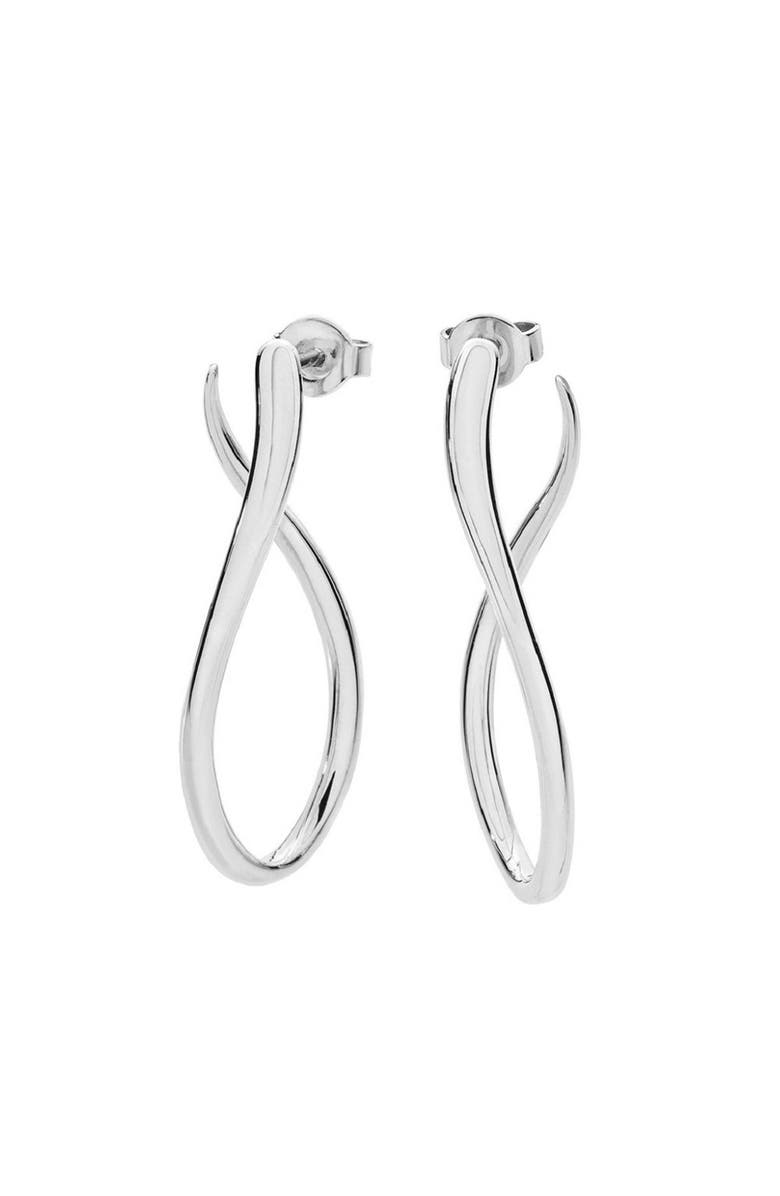 Lucy Quartermaine Melting Drop Hoops, Main, color, Sterling Silver