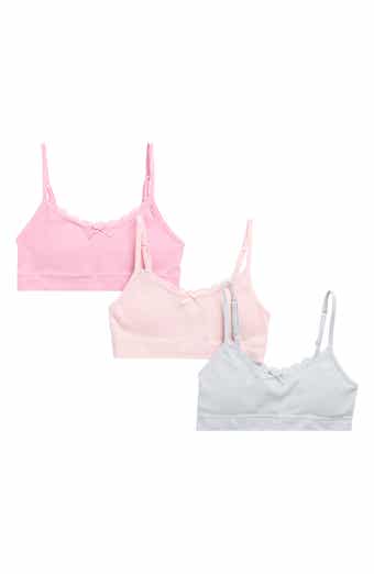 Laura Ashley Kids' 3-Pack Assorted Seamless Ribbed Bralettes