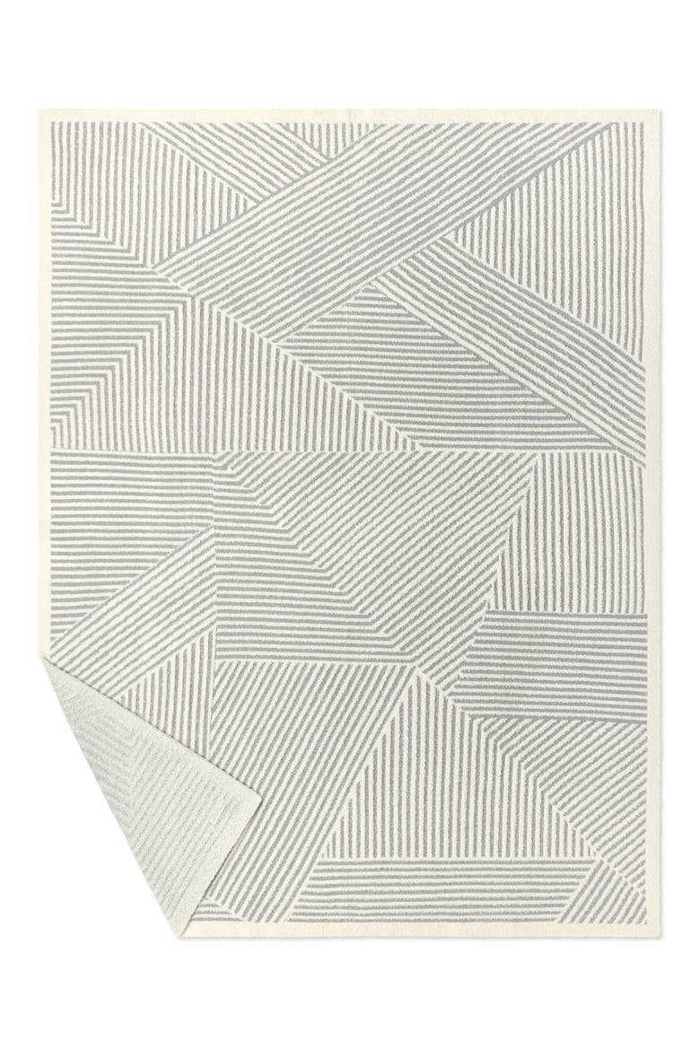 Linea Mixed Stripe CozyChic® Throw Blanket, Alternate, color, CREAM-MOONWATER