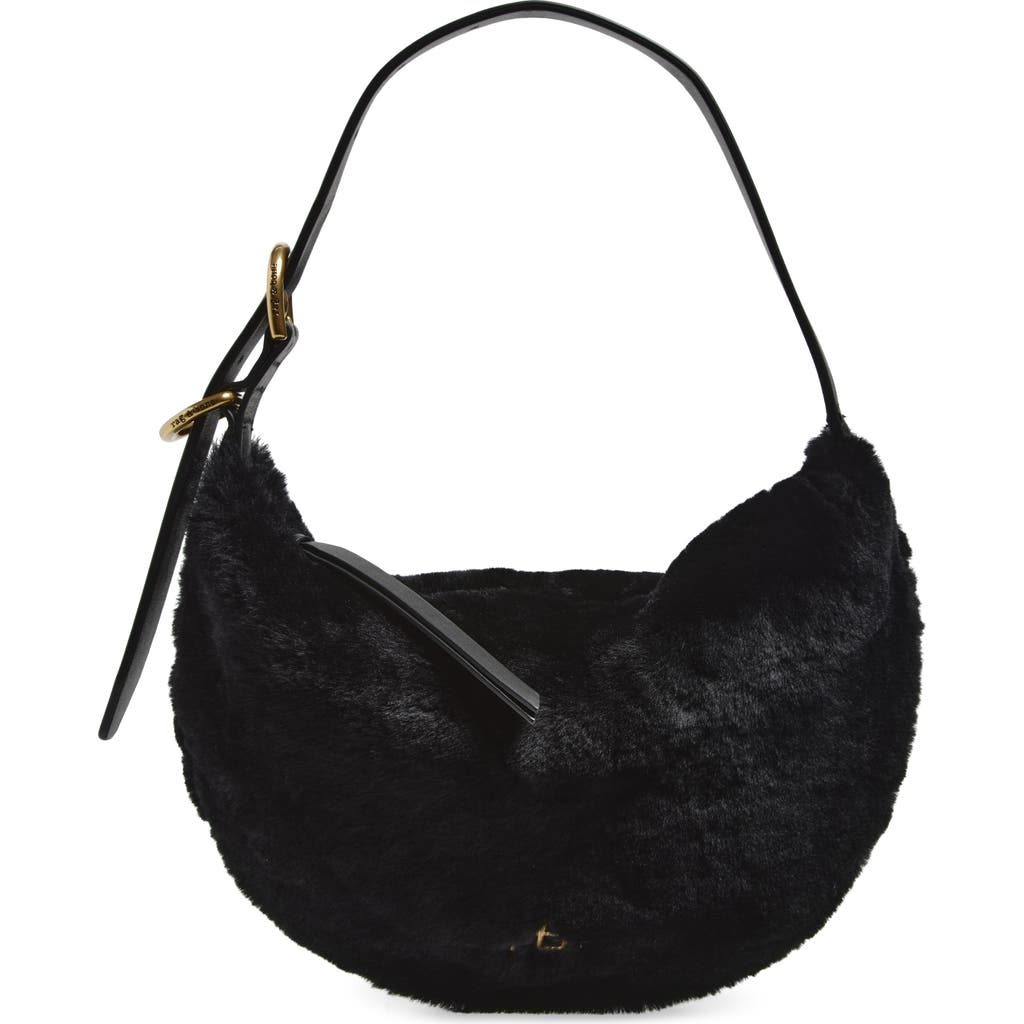 Rag & Bone Mercer Small Genuine Shearling Hobo In Black