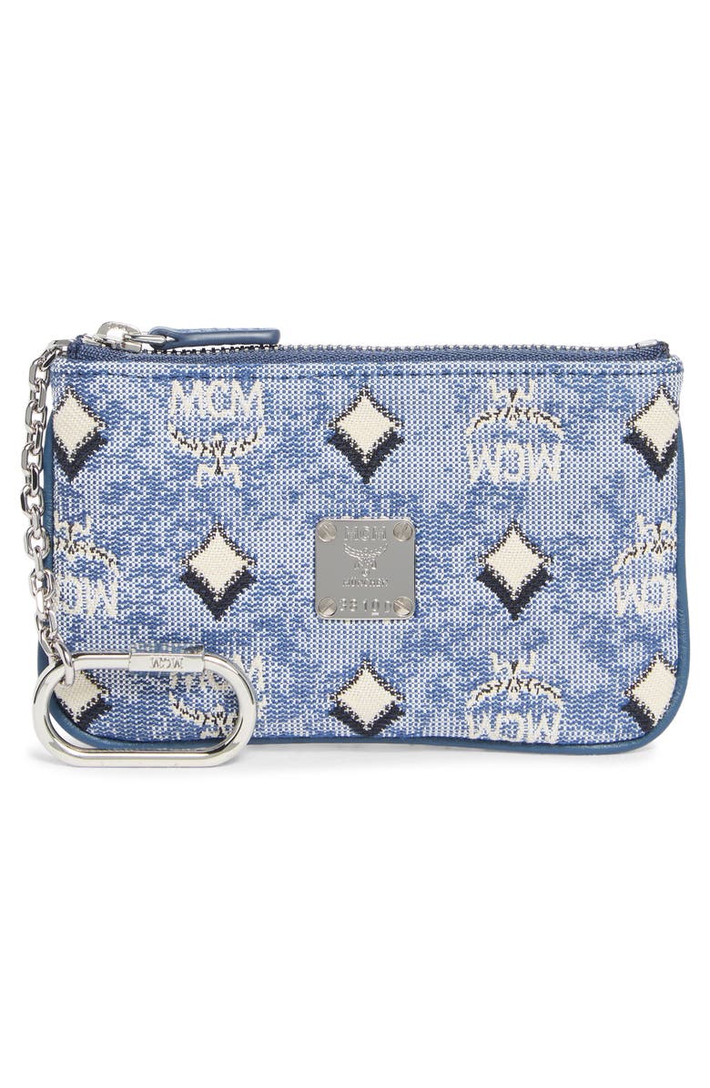 MCM Aren Monogram Wallet, Alternate, color, Blue