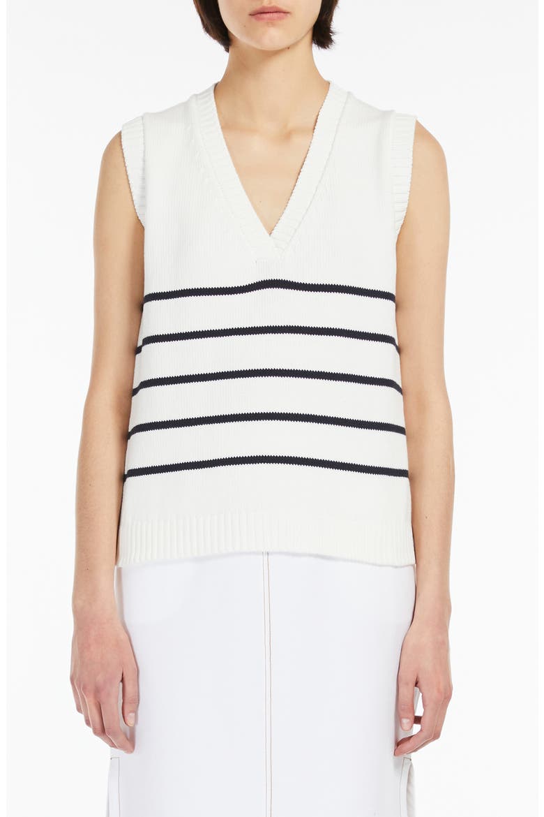 Scafati Stripe Sweater Vest, Main, color, WHITE