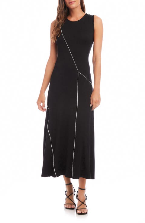 Reverse Seam Sleeveless Midi Dress