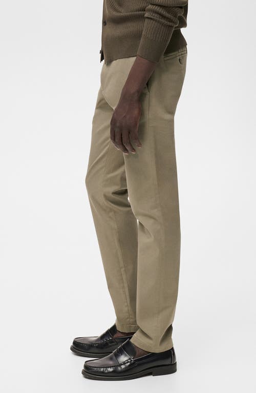 Mango Barna Slim Fit Stretch Twill Chino Pants In Green