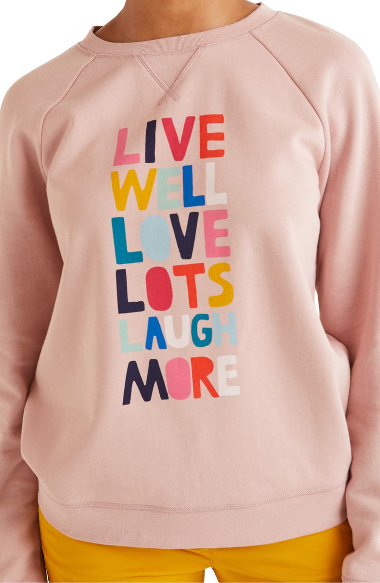 Boden Live Well Graphic Sweatshirt, Alternate, color,