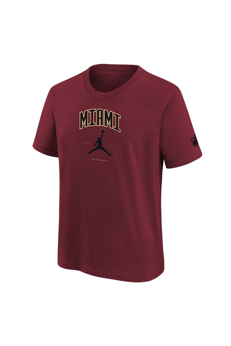 Youth Jordan Brand Red Miami Heat Essential Cities T-Shirt, Alternate, color, Red